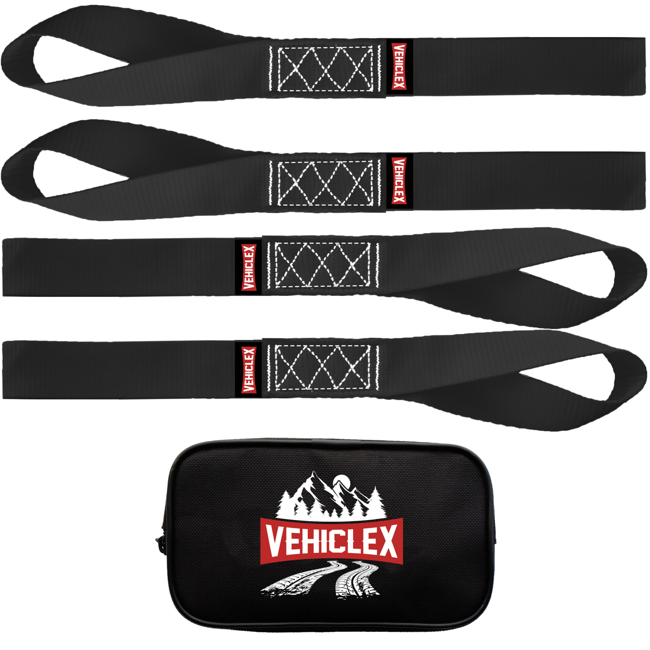 Quads Pack of 5 18-inch Forearm Forklift FFLH185 LoopHolz Soft Loop Straps for Motorcycles Generators and Other Equipment for Lengthening Tie-Downs and Bungee Cords Black UTVs 