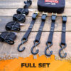 7 – Tie Down Straps set – 15 feet long – s hook – motorcycle, dirt bike, kayak, canoe, cargo straps – 4 pack black vehiclex