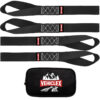 Main – soft loop tie down straps – handlebar motorcycle tiedown 18 inches 4 pcs – black – vehiclex