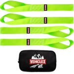 Vehiclex Soft Loop Motorcycle Tie Down Straps 1.5 x 18 inches - Green - 10000 lb 4 Pk