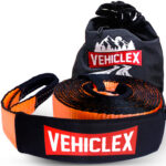 Vehiclex 3" x 30' All Terrain Tow Recovery Strap - 35000lbs BS - High Visibility Webbing, Reinforced Loops, Protective Sleeves