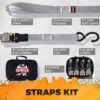3 – Ratchet Tie-down Straps – 15 feet long – 1 inch – s hook – motorcycle, dirt bike, kayak, canoe, cargo straps – 4 pack lime silver vehiclex