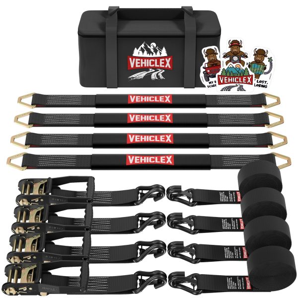 Main – Car Tie down straps with double j-hook axle Vehiclex