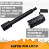 2 – Vehiclex Hitch Receiver Pin Lock – 2 – 2.5 inch