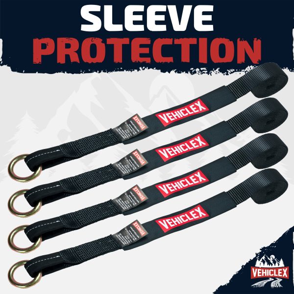 Wheel Tie Down Straps with Flat Hooks: 2 x 10 ft, 4-Pack