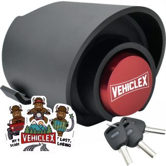 Vehiclex 2-5/16-Inch Trailer Lock – Heavy-Duty Carbon Steel with Weatherproof Shield and Dual-Layer Coating for Maximum Security (Red)