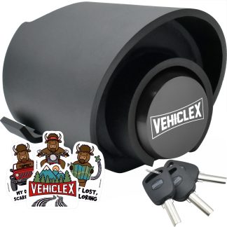 Vehiclex 2-5/16-Inch Trailer Lock – Heavy-Duty Carbon Steel with Weatherproof Shield and Dual-Layer Coating for Maximum Security (Black)