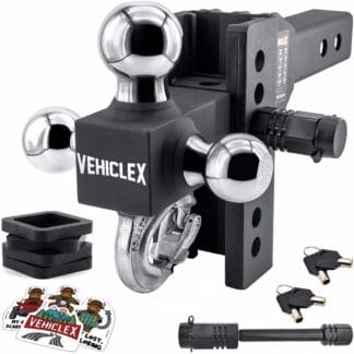 Adjustable Drop Hitch for 2" Receiver, Heavy-Duty with Keyed-Alike Pin Locks - Vehiclex