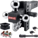 1 – 6 inch Adjustable Drop Hitch for 2.5 Receiver, Tri-ball and hook