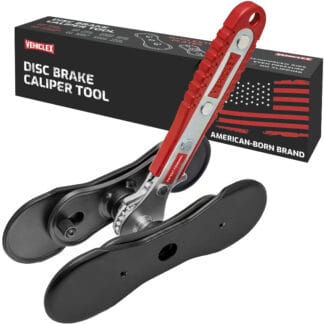 Brake Caliper Compression Tool with Rib-Reinforced Standard and Extended Plates, Ratcheting Brake Pad Spreader and Caliper Piston Compressor Tool for Cars, SUVs, Pickups, and Light Trucks